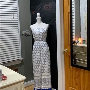 White Patterned Maxi dress